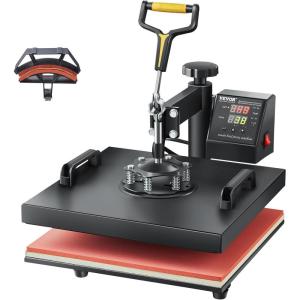 imageVEVOR Heat Press 15x15 Power Heat Press Machine for TShirts Fast Heating High Pressure Digital Industrial Sublimation Printer for Heat Transfer Vinyl Dark Black2in115x15Black