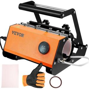 imageVEVOR Heat Press Machine 12 x 15 inch 5 in 1 Heat Transfer Machine with 30 oz Tumbler Press 360 Swing Away TShirt Pressing Digital Precise Control for TShirtsMugsHatsPlates GreenOrange30oz