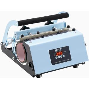 imageVEVOR Heat Press Machine 12 x 15 inch 5 in 1 Heat Transfer Machine with 30 oz Tumbler Press 360 Swing Away TShirt Pressing Digital Precise Control for TShirtsMugsHatsPlates GreenBlue30oz