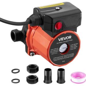 imageVEVOR Hot Water Recirculating Pump with Bypass Valve Instant Recirculation Pump Kit with Timer Adapter Circulation Circulator System Stainless Steel Head 013 HP 110120V for Tank Water HeatersCast Iron with 3Speed Control