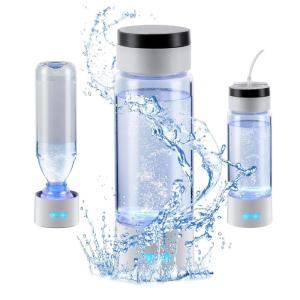 imageVEVOR Hydrogen Water Pitcher 400 ml Hydrogen Water Cup Portable Hydrogen Generator SPE Technology Hydrogen Water Generator with Wireless Charging Base Hydrogen Rich Water Bottle Glass Health Cup380mlup to 2000 ppb