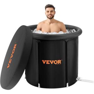 imageVEVOR Ice Bath Tub Cold Water Therapy Plunge Tub for Athletes Portable Outdoor Ice Barrel Plunge Pool for Recovery 90 Gal Inflatable Folding Bathtub with Cover Home Ice Pod 32quotLx30quotHXXL116 Gal