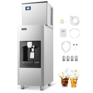 imageVEVOR Ice Dispenser Ice Storage Bin with 180 Lbs Storage Capacity 20 LbsMin Automatic Ice Dispensing with Crusher Height Adjustable Feet for Commercial Ice Maker Machine Restaurant and Hotel500LBS24H