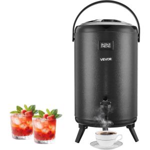 imageVEVOR Insulated Beverage Dispenser 5 Gal19L Hot and Cold Beverage Server with Spigot ampamp Handle FoodGrade Thermal Drink Dispenser Cooler for Tea Coffee Water in Cafes ampamp Restaurants 2 Pack BlackBlack 32Gal