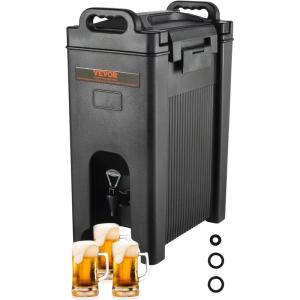 imageVEVOR Insulated Beverage Dispenser 5 Gallon Foodgrade LDPE Hot and Cold Beverage Server Thermal Drink Dispenser Cooler with 09 in PU Layer TwoStage Faucet Handle for Restaurant Drink Shop5 Gal