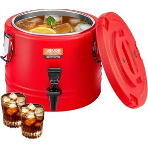 imageVEVOR Insulated Beverage Dispenser 8 Gal303L Thermal Hot and Cold Drink Server Dispenser with Spigot FoodGrade Cooler Jug with 304 Stainless Steel Interior for Tea Coffee Restaurant Outdoor22Gal