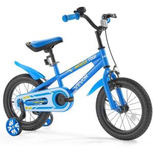 imageVEVOR Kids Bike 141618 Inches BMX Style Children Bicycle Training Wheels Included Sturdy and Easy to Assemble Toddler Bike for Boys ampamp Girls Learning to Ride BlueBlue