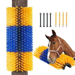 imageVEVOR Livestock Scratching Brush 2 Pcs Horse Brush with 4 Screws 171 x 75 in Cow Scratcher for Back Itch Relief ampamp Keep Cleaning Grooming ampamp Scratching Post Brush for Horse Pig Cattle Supplies1PC