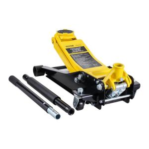 imageVEVOR Low Profile Floor Jack 2 Ton 4400 lbs Heavy Duty Iron Hydraulic Racing Floor Jack Hydraulic Car Jack Dual Piston Quick Lift Pump 3quot185quot Height Lifting Range Yellow2T Dual Pump