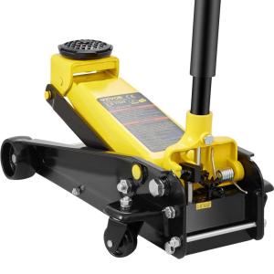 imageVEVOR Low Profile Floor Jack 2 Ton 4400 lbs Heavy Duty Iron Hydraulic Racing Floor Jack Hydraulic Car Jack Dual Piston Quick Lift Pump 3quot185quot Height Lifting Range YellowSteel