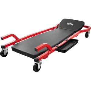 imageVEVOR Mechanic Garage Creeper 44Inch 300 lbs Capacity Automotive Rolling Creeper with 6 Casters Adjustable Cushioned Headrest Tool Tray Heavy Duty Steel Frame for Garages Repair Shops and DIY44 inch