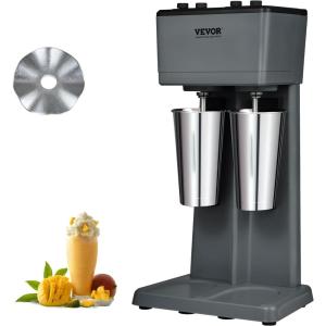 imageVEVOR Milkshake Maker Machine 375W Commercial Milk Shake Maker Mixer Single Head Drink Mixer Blender Machine 3Speed Milkshake Blender with 277oz Stainless Steel Cup for CommercialDouble Heads