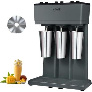 imageVEVOR Milkshake Maker Machine 375W Commercial Milk Shake Maker Mixer Single Head Drink Mixer Blender Machine 3Speed Milkshake Blender with 277oz Stainless Steel Cup for CommercialTriple Heads