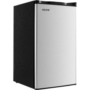 imageVEVOR Mini Fridge for Bedroom 20L Skincare Fridge with Touch Screen Temper Control Outage Memory Small Beverage Refrigerator for Makeup Drink Food ACDC Cooler Heater for Office Dorm Car BlackBrushed Stainless