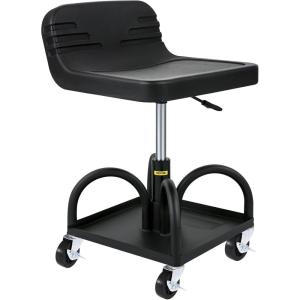 imageVEVOR Mobile Rolling Seat 300LBS Capacity 157quot to 205quot Adjustable Height Mechanic Rolling Stool with Swivel Wheels and Tool Tray for Workshop Auto Repair Shop Black