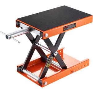 imageVEVOR Motorcycle Lift 1100 LBS Motorcycle Center Scissor Lift Jack with Saddle ampamp Safety Pin Steel Motorcycle Jack Hoist Stand for Street Bikes Cruiser Bikes Touring Motorcycleswithout casters
