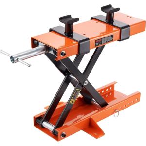 imageVEVOR Motorcycle Lift 1100 LBS Motorcycle Center Scissor Lift Jack with Saddle ampamp Safety Pin Steel Motorcycle Jack Hoist Stand for Street Bikes Cruiser Bikes Touring Motorcycleswith saddle