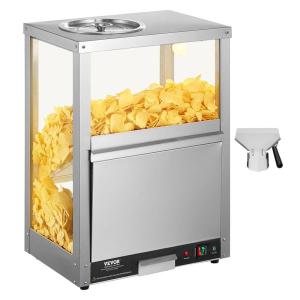 imageVEVOR Nacho Chip Warmer 845QT Stainless Steel Machine with Warming Light Deflection Board for Popcorn Potato Chips Peanuts
