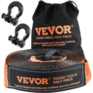 imageVEVOR OffRoad Recovery Kit 3quot x 30 Tow Straps Heavy Duty with Hooks 30000 lbs Winch Strap Kit 44092 lbs DRing Shackles Shackle Receiver Snatch Block Pulley Gloves Storage Bag for ATV Jeep4piece set