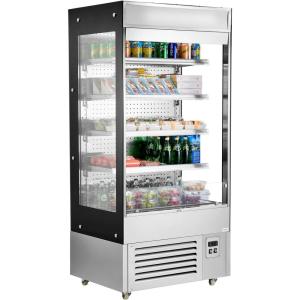 imageVEVOR Open Air Merchandiser 4Tier Shelving Commercial Refrigerator Grab and Go Display Cooler Refrigerator with Air Curtain LED Advertising Light Fits for Restaurants Stores Office 184cuft184 cuft