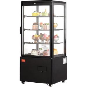 imageVEVOR Open Air Merchandiser 4Tier Shelving Commercial Refrigerator Grab and Go Display Cooler Refrigerator with Air Curtain LED Advertising Light Fits for Restaurants Stores Office 184cuft188 x 169 x 38 in