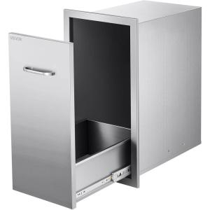 imageVEVOR Outdoor Kitchen Trash Drawer 1181quot W x 196quot D x 2362quot H Interior Storage MultiPurpose Outdoor Kitchen Drawers Stainless Steel 55 lbs Max Capacity per Tier for Outdoor BBQ Island Kitchen