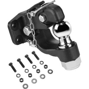 imageVEVOR Pintle Hook 30000 lbs Towing Capacity Trailer Hitches Receiver Hook Fits for 25 to 3inch Lunette Ring with Mounting Kit WearResistant Black Powder Coat Suitable for Various Vehicles2in 20000lbs