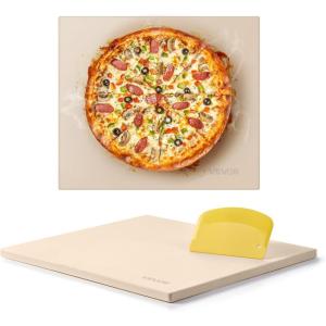 imageVEVOR Pizza Stone 20 x 14 x 067 in Rectangular Pizza Stone Extra Large BakingStone with Scraper 1450 HeatResistant Cordierite for Oven BBQ Griller Baking Bread ampamp Pizza16 x 14x06 Inch