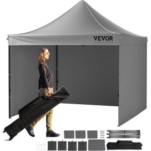 imageVEVOR Pop up Canopy with Removable Sidewalls Enclosed Canopy Tent for Outdoor Events White 10  20ftGray
