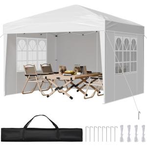 imageVEVOR Pop up Canopy with Removable Sidewalls Enclosed Canopy Tent for Outdoor Events White 10  20ftWhite Canopy with Windows