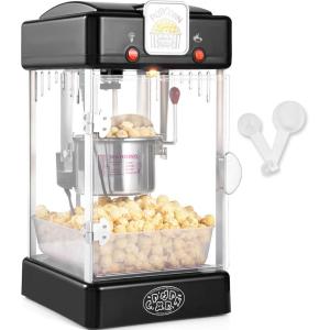 imageVEVOR Popcorn Maker 480W Popcorn Popper Machine 4 Oz Kettle Makes 15 Gallon per Batch Tabletop Popcorn Maker Includes 3 Scoops Movie Theater Style RedBlack