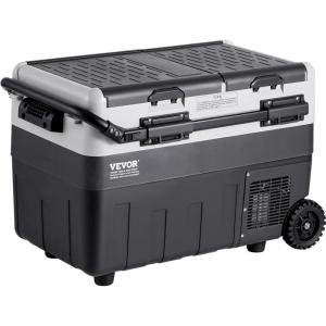 imageVEVOR Portable Car Refrigerator 12 Volt Car Refrigerator Fridge 58 L  615 QT Dual Zone Portable Freezer 468 Adjustable Temperature Compressor Cooler for Home Outdoor Camping RV Car423QT Dual Zone with Handle