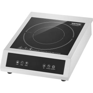 imageVEVOR Portable Commercial Cooktop 3500W Induction Burner with 11 Temperature Settings Stainless Steel Countertop Induction Hot Plate with 3H Timer Child Lock for Restaurant CookingCommercial