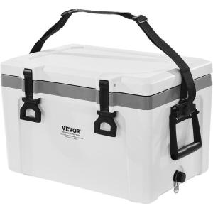imageVEVOR Portable CoolerHard Cooler with Ice Retention HeavyDuty Handles and Strap Lightweight Rigid Material Insulated Portable Cooler Suitable for Family Picnics and Short Trips26 QT