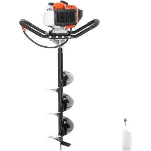 imageVEVOR Post Hole Digger Gas Powered 52CC 1450W Earth Auger 8 Drill Bit ampamp 1 Ext Rod Farm Garden Post Hole Digger EPA Certified43CC