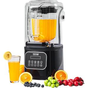 imageVEVOR Professional Blender Commercial Countertop Blenders 68 oz Jar Blender Combo Stainless Steel 3 Functions for Frozen Drinks Shakes Smoothies Peree and Crush Ice BlackBlack