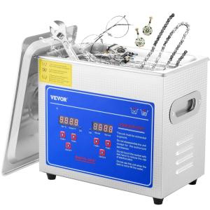 imageVEVOR Professional Ultrasonic Cleaner 10L25 Gal Easy to Use with Digital Timer ampamp Heater Stainless Steel Industrial Machine for Jewelry Dentures Small Parts 110V FCCCERoHS Certified3L