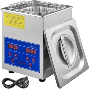 imageVEVOR Professional Ultrasonic Cleaner 10L25 Gal Easy to Use with Digital Timer ampamp Heater Stainless Steel Industrial Machine for Jewelry Dentures Small Parts 110V FCCCERoHS Certified2L