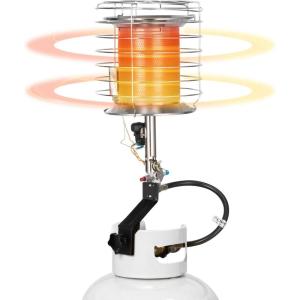 imageVEVOR Propane Tank Top Heater 30000 BTU Rapid Heating 180Degree Infrared Radiant Tank Top Gas Heater 3 Heat Settings for Ice FishingHuntingOutdoor Work Single Burner SquareRound  42000 BTU