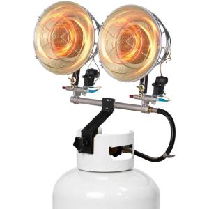 imageVEVOR Propane Tank Top Heater 30000 BTU Rapid Heating 180Degree Infrared Radiant Tank Top Gas Heater 3 Heat Settings for Ice FishingHuntingOutdoor Work Single Burner SquareRound  30000 BTU