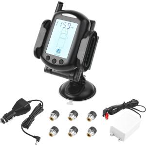 imageVEVOR RV Tire Pressure Monitoring System Monitor up to 22 Tires TPMS RV Tire Pressure Realtime with 6 Sensors 7 Alarm Modes 1 Signal Booster Waterproof 0199 PSI