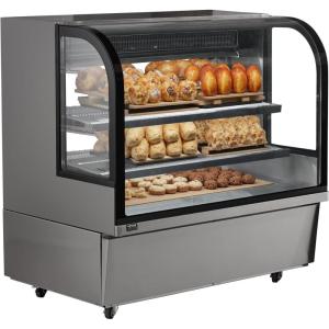 imageVEVOR Refrigerated Display Case 5 CuFt146L Countertop Pastry Display Case 2Tier Commercial Display Refrigerator with LED Lighting TURBO Cooling FrostFree AirCooling for BakeryDeli Case 18 CuFt