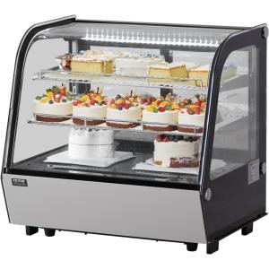 imageVEVOR Refrigerated Display Case 5 CuFt146L Countertop Pastry Display Case 2Tier Commercial Display Refrigerator with LED Lighting TURBO Cooling FrostFree AirCooling for Bakery42 CuFt