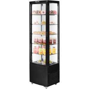 imageVEVOR Refrigerated Display Case 5 CuFt146L Countertop Pastry Display Case 2Tier Commercial Display Refrigerator with LED Lighting TURBO Cooling FrostFree AirCooling for Bakery98 CuFt