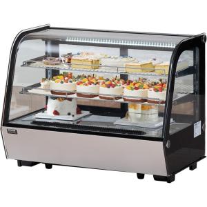 imageVEVOR Refrigerated Display Case 5 CuFt146L Countertop Pastry Display Case 2Tier Commercial Display Refrigerator with LED Lighting TURBO Cooling FrostFree AirCooling for Bakery5 CuFt