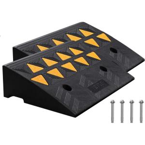 imageVEVOR Rubber Curb Ramp 2 Pack 43quot Rise Height HeavyDuty 33069 lbs15 T Capacity Threshold Ramps Driveway Ramps with Stable Grid Structure for Cars Wheelchairs Bikes Motorcycles5 H