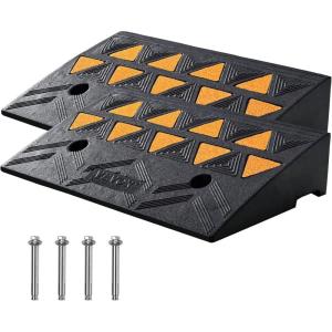 imageVEVOR Rubber Curb Ramp 2 Pack 43quot Rise Height HeavyDuty 33069 lbs15 T Capacity Threshold Ramps Driveway Ramps with Stable Grid Structure for Cars Wheelchairs Bikes Motorcycles43 H