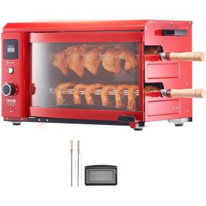 imageVEVOR Shawarma Grill Machine 5 Strings of Barbecue Capacity Chicken Shawarma Cooker Machine Gas ampamp Electric Broiler Gyro Rotisserie Oven Doner Kebab Machine for Home Restaurant Kitchen Parties2 Rods