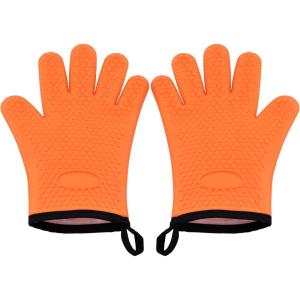 imageVEVOR Silicone Smoker Oven Gloves NonSlip Heat Resident BBQ Grill Gloves with Fingers Waterproof ampamp Hangable Design Easy to Clean ampamp Store for Grilling Oven BBQ Baking Frying