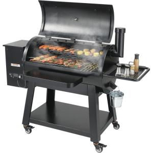 imageVEVOR Smoker Grill Portable Wood Pellet Grill with Cart 8 IN 1 BBQ Grill with PID Temperature Control ampamp Meat Probe for Outdoor Cooking Barbecue Camping Picnic 840 sq Patio and Backyard Black